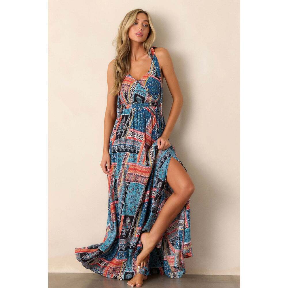 Red Dress Be The Moment Navy Patchwork Maxi Dress Size XSXS / Navy